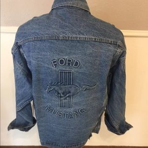 Vintage TYCA Ford Mustang embossed Denim Jacket